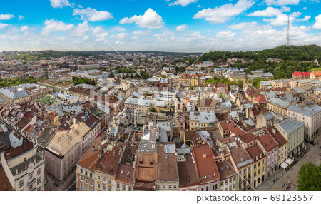 Aerial view of Lviv 69123557