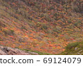 充滿火山谷的多彩秋季森林 69124079