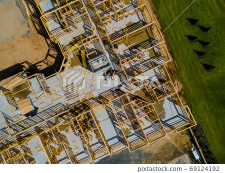 New home construction framing of a house under 69124192
