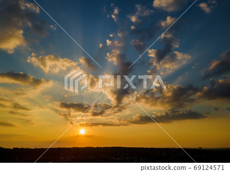 Amazing pink purple sky during sunset over Amazing pink purple sky during sunset over 69124571