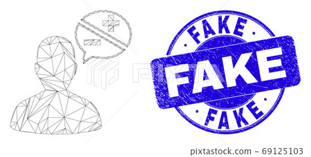 Blue Scratched Fake Seal and Web Mesh Person Arguments 69125103