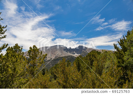 Sunny view of the beautiful Wheeler Peak from Wheeler Peak Overl Sunny view of the beautiful Wheeler Peak from Wheeler Peak Overl 69125763