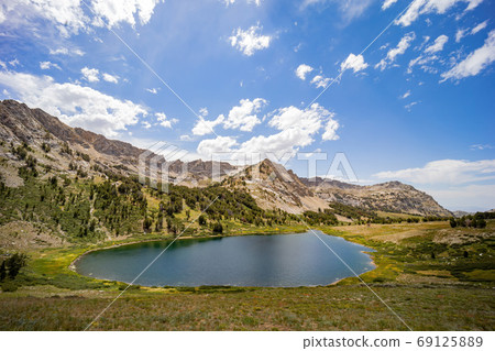 Morning view of the beautiful Favre Lake 69125889