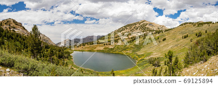 Morning view of the beautiful Favre Lake Morning view of the beautiful Favre Lake 69125894