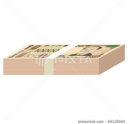 Illustration of a new bundle of 10,000 yen bills Illustration of a new bundle of 10,000 yen bills 69126084