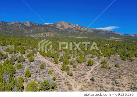 Aerial view of the beautiful Ward Charcoal Ovens State Historic 69126186