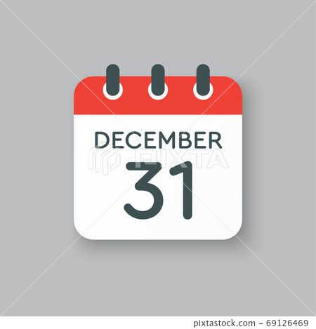 Calendar icon day 31 December, template icon day Calendar icon day 31 December, template icon day 69126469