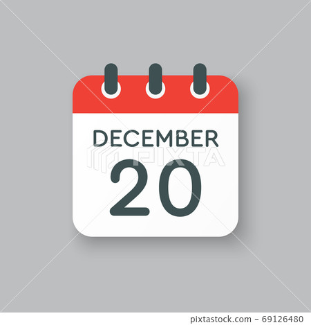 Calendar Icon Day 20 December, Template Icon Day - Stock Illustration ...