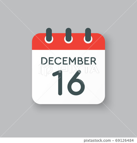 Calendar icon day 16 December, template icon day 69126484
