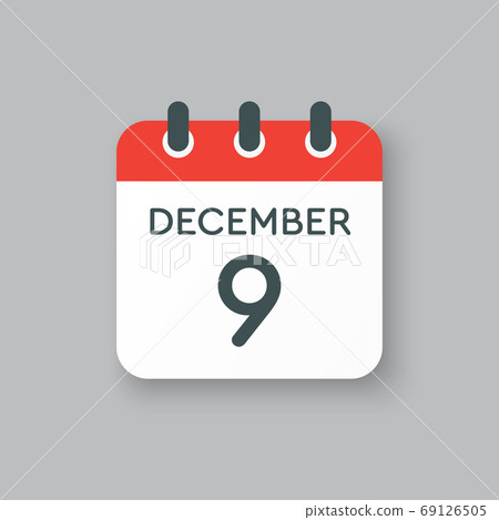 Calendar icon day 9 December, template icon day Calendar icon day 9 December, template icon day 69126505