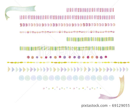 Handwritten illustration frame and ruled lines Handwritten illustration frame and ruled lines 69129055