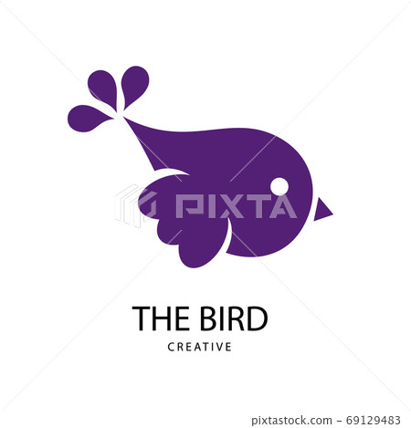 Abstract Bright bird sign. Design modern logos bird for Business. Abstract Bright bird sign. Design modern logos bird for Business. 69129483