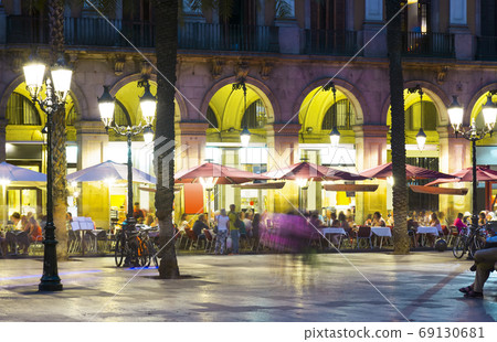 Placa Reial in Barcelona, Spain 69130681