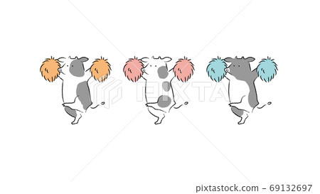 Three cows cheerleading Three cows cheerleading 69132697