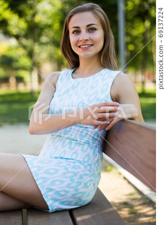 portrait of cheerful young woman portrait in outdoor portrait of cheerful young woman portrait in outdoor 69137224