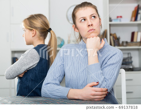 Woman and daughter offended at each other 69137818