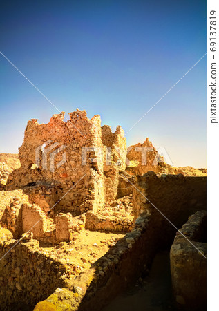 Ruins of the Amun Oracle temple in Siwa oasis, Egypt 69137819