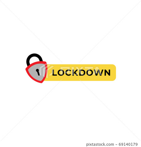Lockdown sign illustration isolated on white... - Stock Illustration ...