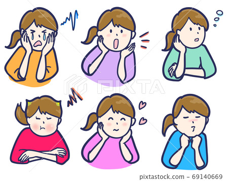 Various facial expressions 69140669