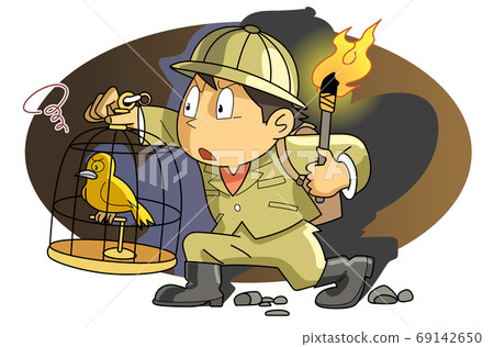 Coal Mine Canary-Canary Reacting to Poisonous Gas 69142650