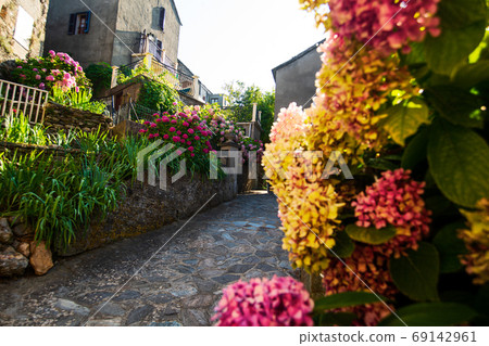 narrow alley in Corsica 69142961
