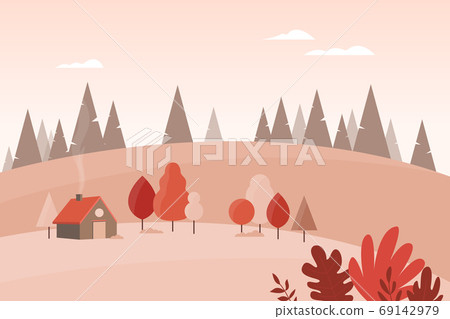 秋天在山上小屋 69142979