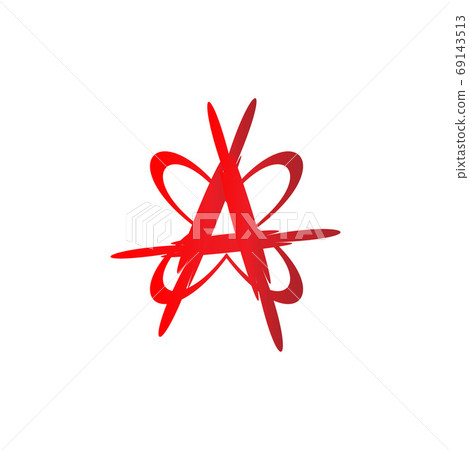 Anarchy Sign illustration with Butterfly Shape, Letter A Alphabe Anarchy Sign illustration with Butterfly Shape, Letter A Alphabe 69143513