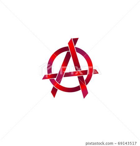 Metalic Red Anarchy Symbol, Sharp Shape Element, EPS 10 Vector I Metalic Red Anarchy Symbol, Sharp Shape Element, EPS 10 Vector I 69143517