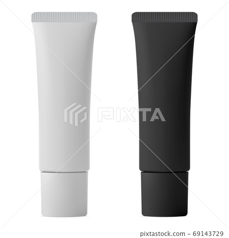 Cream tube mockup. Cosmetic package isolated white Cream tube mockup. Cosmetic package isolated white 69143729
