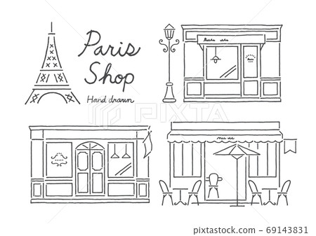 Overseas shop hand drawing 69143831