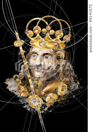 Abstract collage portrait George of Kunstat and Podebrady, King of Bohemia Abstract collage portrait George of Kunstat and Podebrady, King of Bohemia 69145678