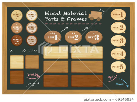 木紋框架插圖材料設置與文本 69146034