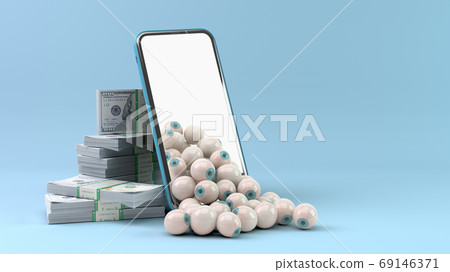 views monetization concept  successful blog eyes fall out of the 69146371