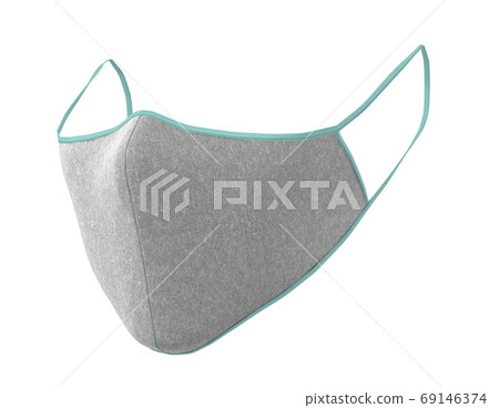 reusable grey masks 3d render image on white no... - Stock Illustration ...