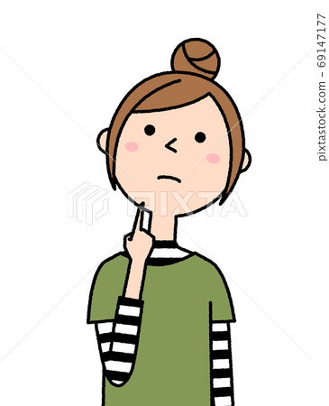 Young woman thinking 69147177