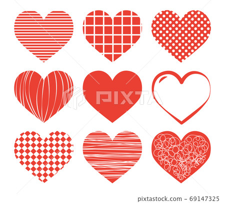 Set of Heart Shapes in different graphic designs Set of Heart Shapes in different graphic designs 69147325
