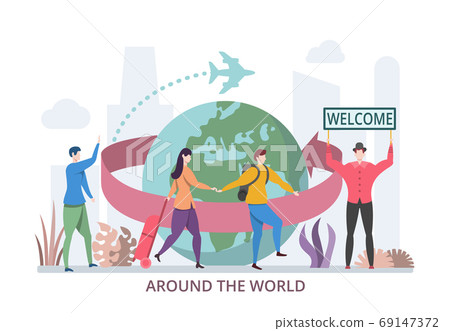 Concept of around the world, modern flat design vector illustrat Concept of around the world, modern flat design vector illustrat 69147372