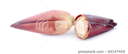 banana blossom on white background banana blossom on white background 69147409