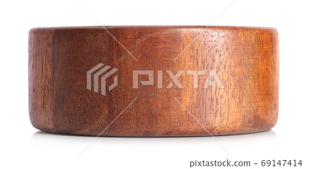 Wooden bowl on white background Wooden bowl on white background 69147414