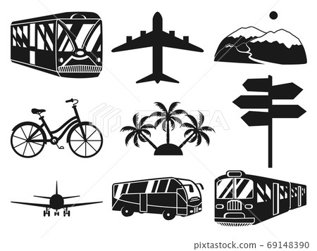 Black and white 9 vacation monochrome elements 69148390