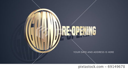 Grand opening or re opening vector illustration, banner. 69149678