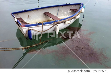 Boats in Lyme Regis Harbour Dorset England at low tide UK Europe 69149760