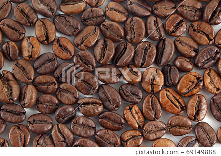 coffee beans on white background 69149888