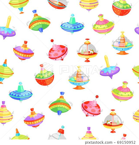 Whirligig seamless pattern vector illustration, cartoon flat humming whirlabout with trees and horse or colorful decoration Whirligig seamless pattern vector illustration, cartoon flat humming whirlabout with trees and horse or colorful decoration 69150952