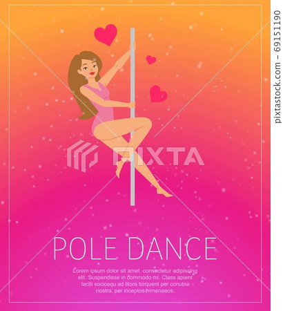 Girl dancing near pole poster, background... - Stock Illustration  [69151190] - PIXTA