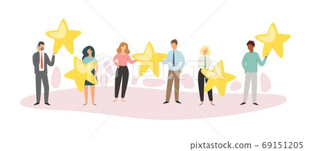 Composition people star, top positive concept, online application, characteristic buyer, design, cartoon style vector illustration Composition people star, top positive concept, online application, characteristic buyer, design, cartoon style vector illustration 69151205
