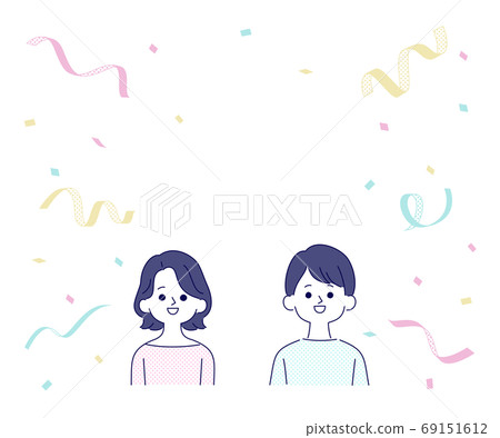Man and woman and confetti 69151612