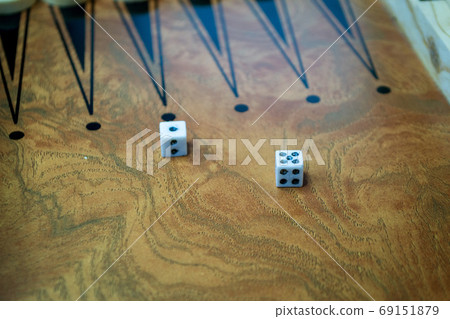 Backgammon playing field and dices - games background 69151879