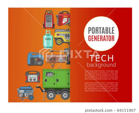 Portable generator, tech background banner... - Stock Illustration  [69151907] - PIXTA