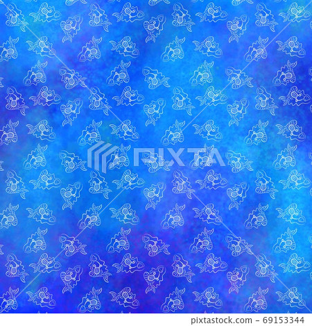 Blue sea mermaid pattern background 69153344